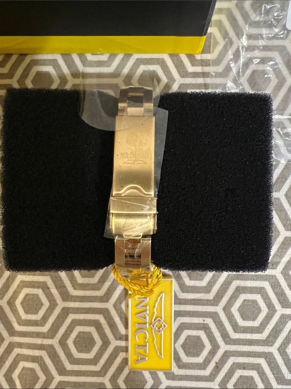 Invicta Gold Tone Watch with Blue Dial and Bezel